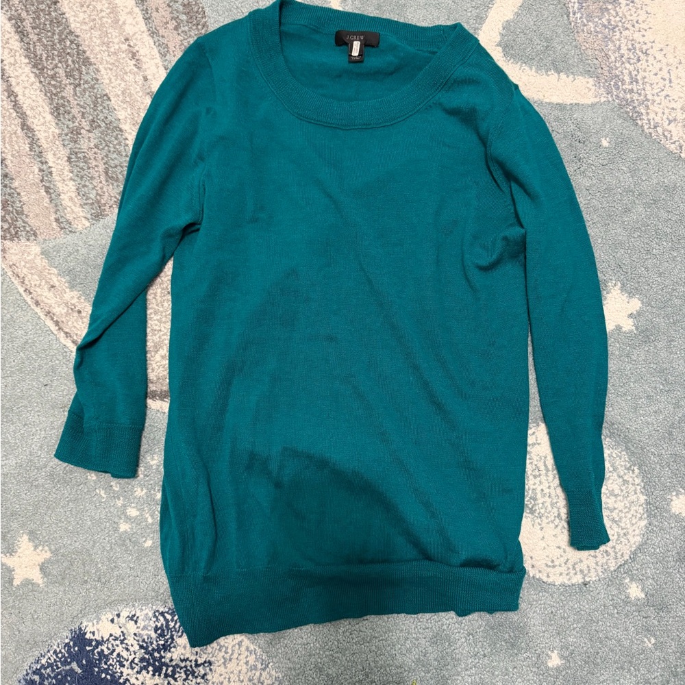 J. Crew Jade Green Crew Neck Sweater